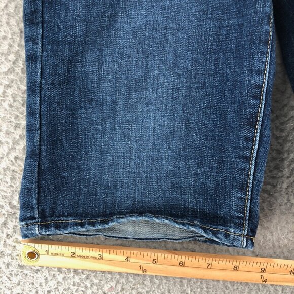 Levis Shorts Women 27 Blue Dark Wash Denim Bermuda Stretch Jean Everyday Walking - Picture 14 of 15